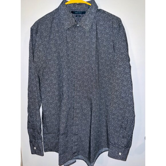 Perry Ellis Mens XL Non-Iron Dress Shirt Grey Patterned - Picture 1 of 3
